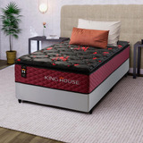 Cama Box Molas Ensacadas Toronto Vermelho Solteiro 96x203x66