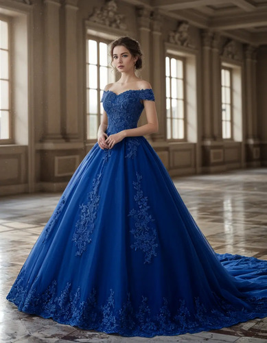 Vestidos Xv Quinceañera Cola Cauda Azul Celeste Barato | Meses sin interés