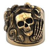 Anillo Hombre De Calavera Catrina En Plata 925 Chapado