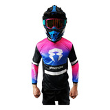 Remera Jersey Rpm Cross Mix 2.0 Negra/rosa 3c- City Motor