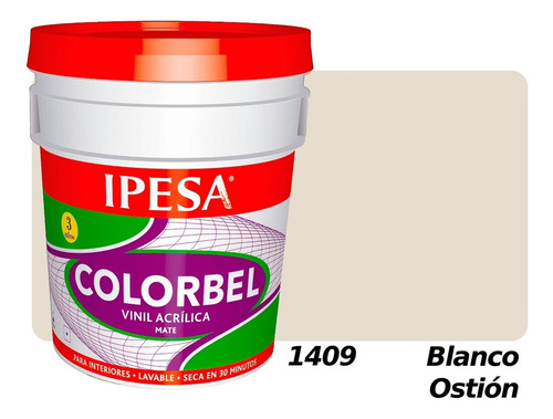 Pintura Vinílica Interior 4 Litros Colorbel 3 Años Galón Color Blanco Ostión