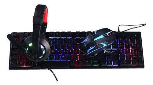 Kit Teclado, Mouse, Audifonos Gamer 4 Piezas Just One Set