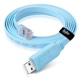 Cable Adaptador Consola Usb A Rs232 Rj45 Para Enrutador Cisc Color Celeste