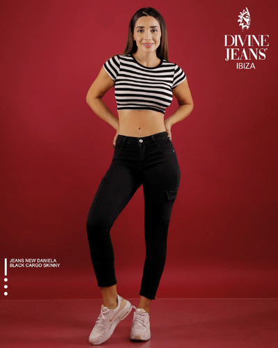 Jeans New Daniela Cargo Skinny Black Divine
