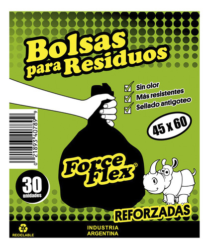 Forceflex Bolsa De Residuos 45x60 X 30 Unidades Reforzadas