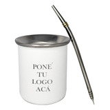 Mate Personalizado Con Grabado Laser + Bombilla Acero Inox