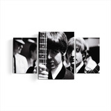 Cuadro Triptico The Beatles  Paul Mccartney Blanco Y Negro