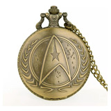 Reloj Bolsillo Star Trek  Estilo Antiguo Cadena 