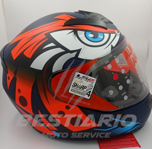 Casco Ls2 Rookie Tribal Azul Mate