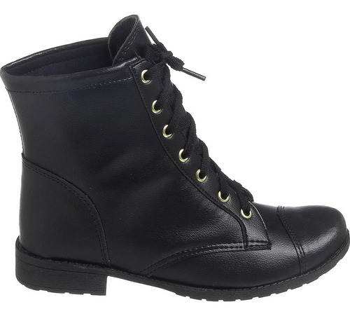 Bota Coturno Feminino Sola Baixa Cano Curto