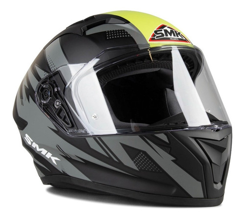 Casco Smk Stellar Trek Xl  Negro Gris Amarillo  Xl