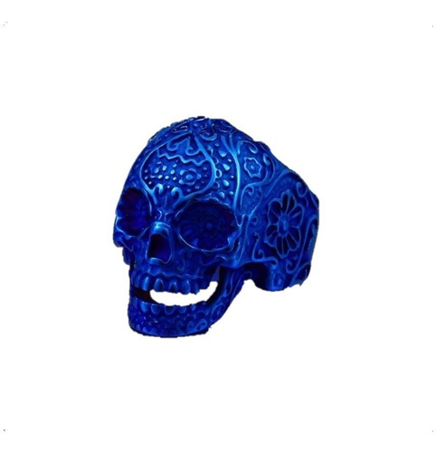 Anillo De Hombre Calavera Blue Neon Moda 2019