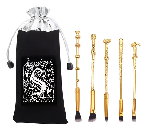 Brochas Maquillaje Harry Potter Metal Oro Rosa Varitas