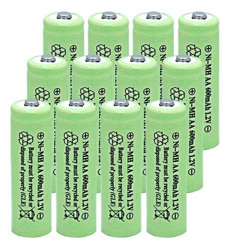 Nimh Aa 600mah 1.2v Baterias Recargables Para Luces Solares,