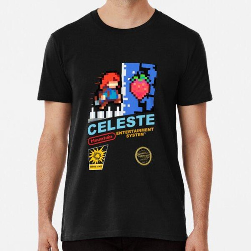 Remera Celeste Mountain Retro Video Game Algodon Premium