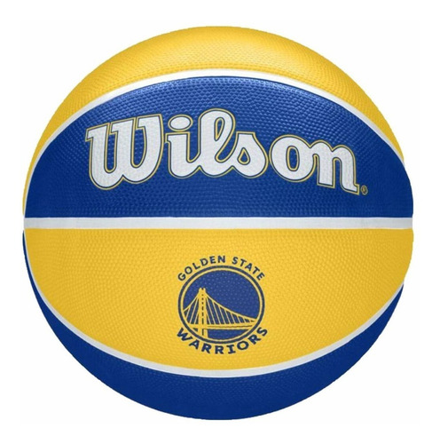 Balón Baloncesto Wilson Team Tribute Nba Basketball #7 Color Amarillo-golden States Warriors