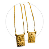 Escapulário Jesus Cristo Moeda Antiga E Banhado A Ouro 18k Cor Dourado