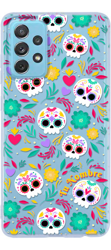 Funda Para Galaxy Mujer Calaveras Flores Corazones Nombre