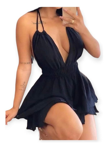 Vestido Corto Musculosa Espalda Descubierta Super Sexy