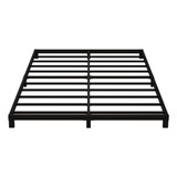 Base De Cama Queen 5 Metal Resistente Color Negro