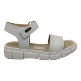 Sandalia Blanca Plataforma Nenas Dama Glitter Calfas A. Lila