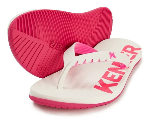 Sandalia/chinelo Kenner Original Red Colors Branco/pink