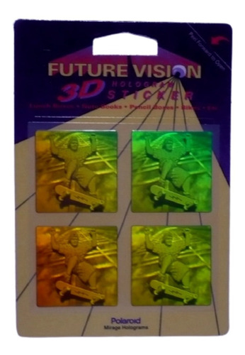 Tarjeta Holograma 3d Patineta Skater Future Visión Pegatina