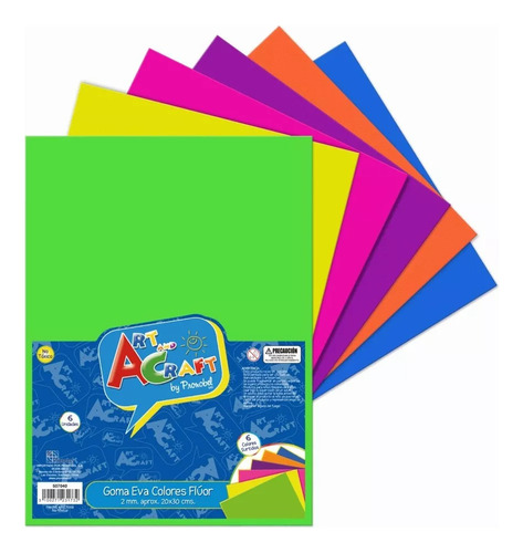 Goma Eva 20x30cm 6 Colores Fluor Art&craft - S9709