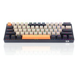 Teclado Gamer Bluetooth K530 Qwerty Outemu Marrón Con Luz Rg