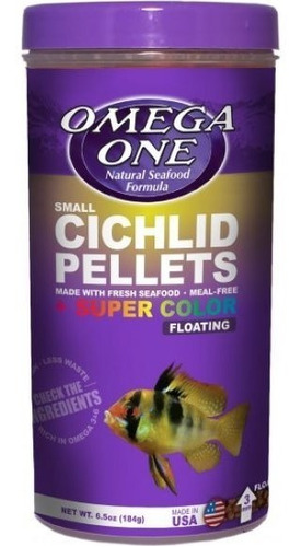 Alimento En Bolitas Pequeñas Flotantes De 3mm Omega One Cichlid Pellets Para Peces Ciclidos En Acuarios Y Peceras En Tarro De 184gr