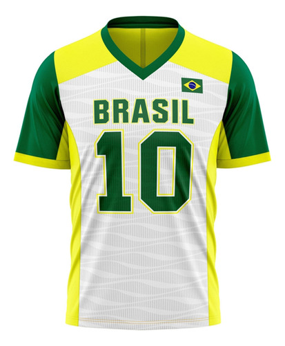 Camiseta Copa Braziline Makuna Brasil Masculino - Branco