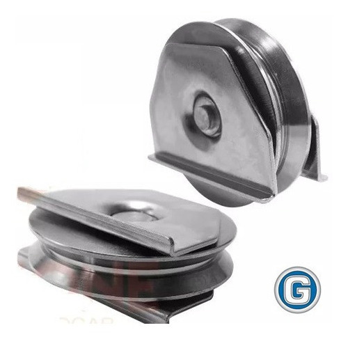 2 Ruedas Acero Porton Corredizo V 100 Mm C/ Soporte Gramabi