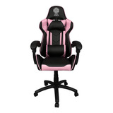 Cadeira Greatek Gamer Reclinavel Estofada Rosa E Preta Gtk