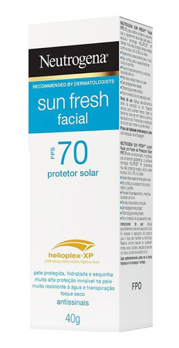 Protetor Solar Facial Sun Fresh Fps 70 40g Neutrogena