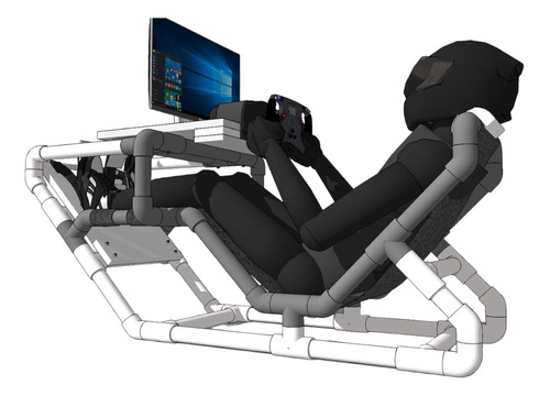 Projeto Cockpit Simulador F1 Pvc Suporte Volante Logitech