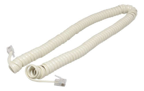 Cable De Teléfono Espiral Marfil 4.5m Fulgore Fu0649
