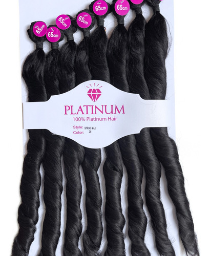 Cabelo 50% Humano 50% Orgânico Platinum Spring Max 65cm 1pct