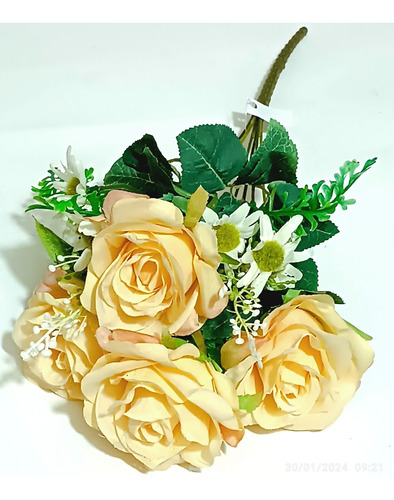 Ramo 4 Rosas Peonias 3 Complementos Decorativos Y Follaje