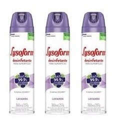 3 Unidades: Lysoform Spray Lavanda 360ml Frete Grátis!!!