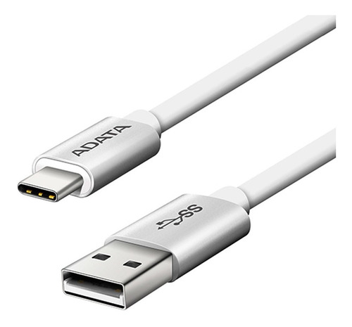 Cable Tipo C Adata Usb 3.0 Carga Rapida 5 Gbps Aca3al Full Color Plata