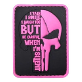 Parches Insignia Pvc Calavera Punisher Tactico Militar Rosa