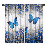 Vividhome Artmyharbor Cortina De Ventana De Mariposa Azul Es