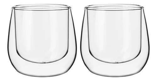 Set De 2 Vasos De Espresso Glasso Doble Pared De Vidrio