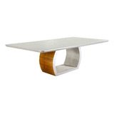 Mesa Para Sala De Jantar Ellis 180 Mobillare Cor Da Tampa Off White / Imbuia