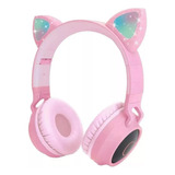 Diadema Auriculares Niñas Cute Orejas Gato Luces Rgb Radio  