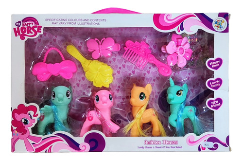 Juguete Mini Pony My Happy Horse En Caja/4 Pony C/accesorios
