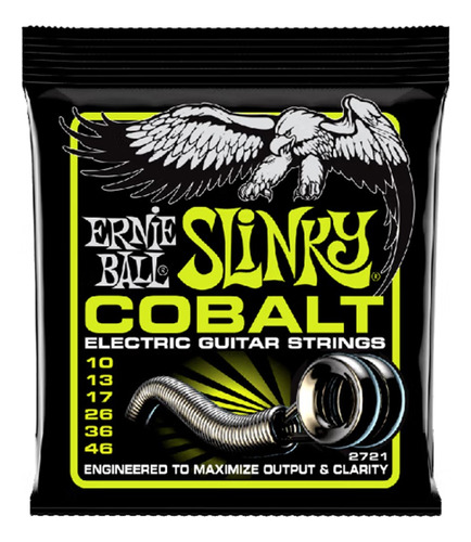 Cuerdas Ernie Ball 2721 Para Guitarra Eléctrica Cobalt 10-46