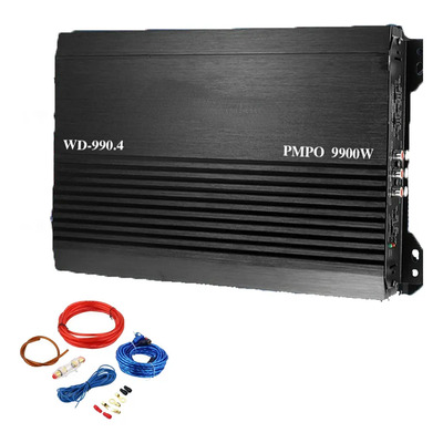 Amplificador para Carro de 4 Canales AB, 9900W, con Kit de Instalación | Envío gratis