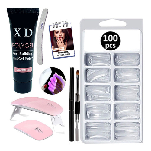 Kit Polygel Poligel Alongamento De Unha Cabine + Manual