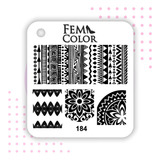 Placa De Stamping Acrilico Lefemme Mod 184  Local Flores